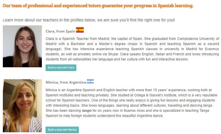 Online Spanish Classes teachers